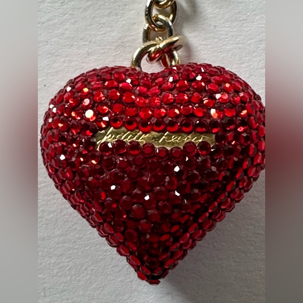 Vintage Judith Leiber Womens Red Swarovski Crystal and gold  key fob.
